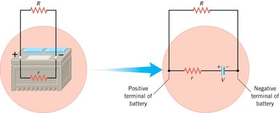Battery with internal resistance