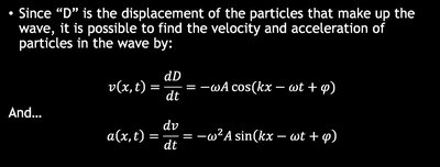 Velocity and acceleration in a wave
