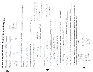 Momentum and impulse equations and examples