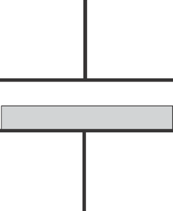 Capacitor partially filled with dielectric (horizontal)
