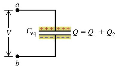 Equivalent capacitor in parallel