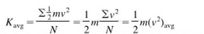 Average kinetic energy formula for gas molecules