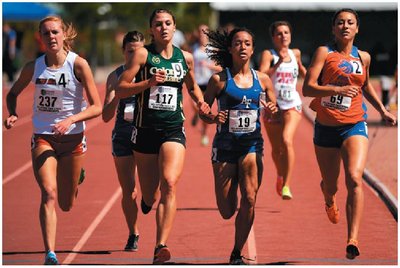 Runners illustrating average speed