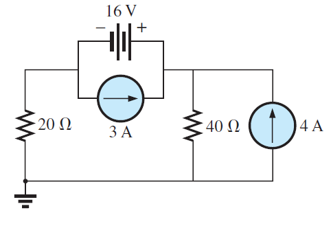 Supernode circuit with multiple resistors and voltage source