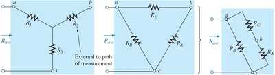 Conversion between delta and wye networks