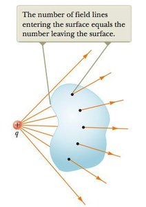 Field lines entering and leaving a closed surface