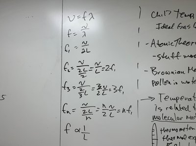 Equations for standing wave frequencies and harmonics