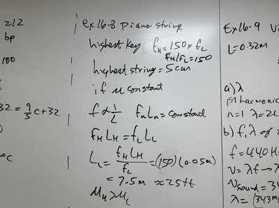 Example calculations for piano and violin strings
