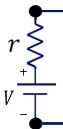 Battery with internal resistance