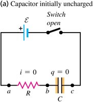 R-C circuit with initially uncharged capacitor