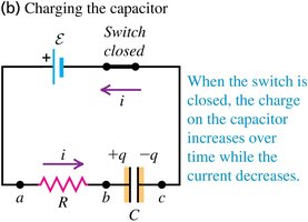 R-C circuit with charging capacitor