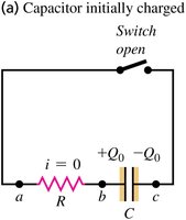 R-C circuit with initially charged capacitor