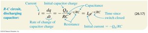Equation for current during discharging