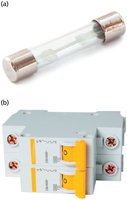 Images of a fuse and a circuit breaker
