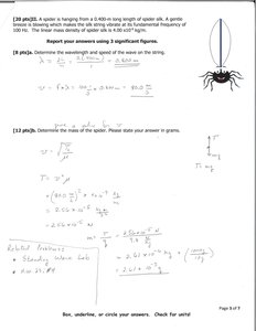 Spider hanging from a vibrating silk thread