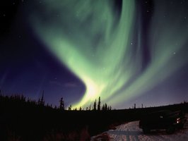 Aurora borealis as an example of emission spectrum