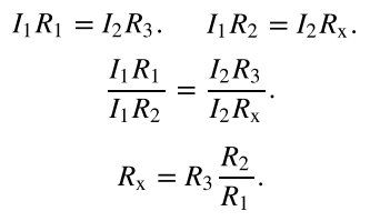 Wheatstone bridge equations