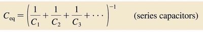 Formula for equivalent capacitance in series