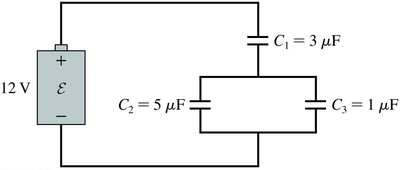 Example circuit with mixed series and parallel capacitors