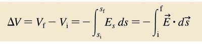 Integral formula for electric potential difference