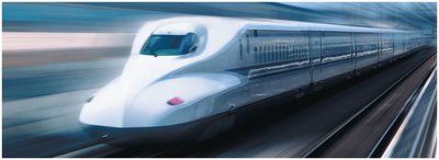 High-speed train illustrating motion along a straight line