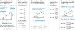 Trigonometric relationships in right triangles
