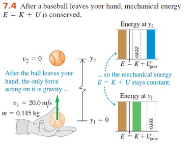 Baseball thrown upward; mechanical energy conservation