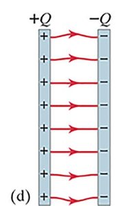 Field lines between parallel plates