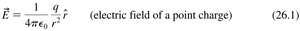 Electric field equation for a point charge