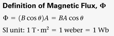 Diagram showing calculation of magnetic flux