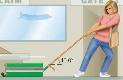 Person pulling suitcase at an angle