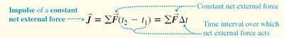 Impulse of a constant net external force