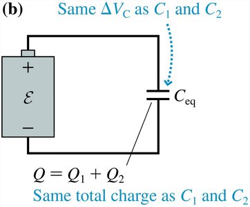 Equivalent capacitor in parallel