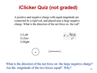 Triangle arrangement of charges