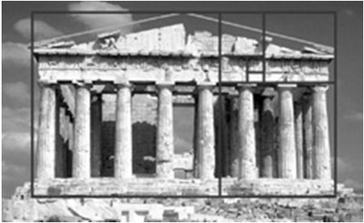 Parthenon with golden rectangles