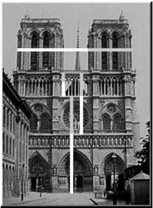 Notre Dame with golden ratio lines