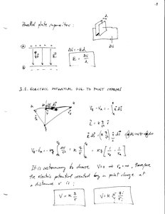 Parallel plate capacitor and potential difference