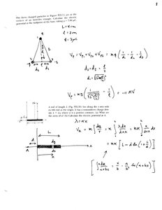 Electric potential due to point charges and continuous distributions