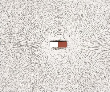 Bar magnet with field lines