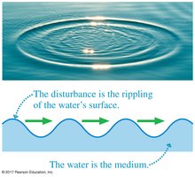 Ripples on water surface, showing disturbance and medium