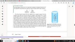 Archimedes' principle: object in fluid experiences buoyant force