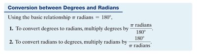 Conversion between Degrees and Radians