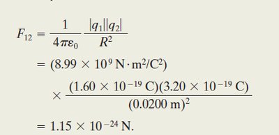 Coulomb's Law calculation for two charges