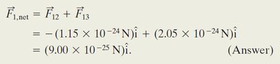 Net force calculation for three charges