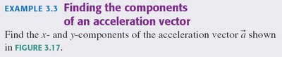 Example of acceleration vector components