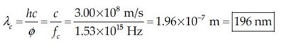Wavelength from frequency calculation