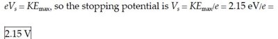Stopping potential calculation