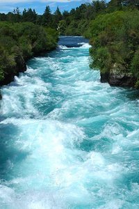 Turbulent flow in a river