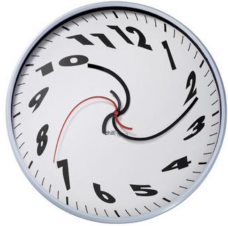Distorted clock representing time dilation