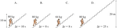 Power output comparison: students running up stairs